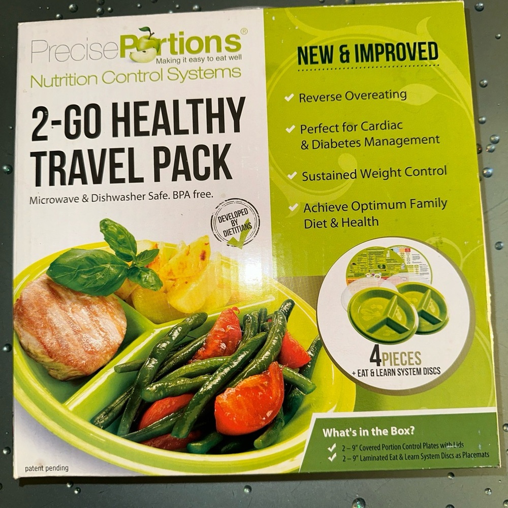 Precise Portions Nutrition Control  System. 2-Go Healthy Travel Pack, Set Of 2